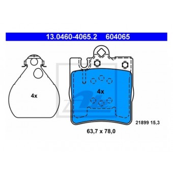 Fren Balatası W210 Arka; Tek Pim 240>430